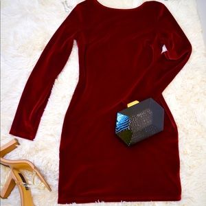 It’s Just a Crush Red Velvet Dress | Low Back Cut